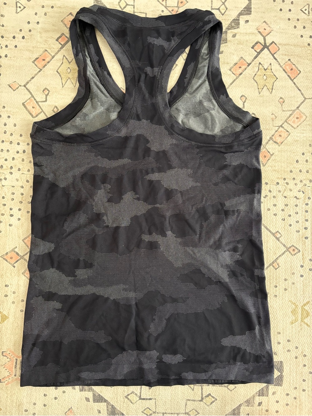 Black Athleta Camo Racerback Tank Top - Picture 2 of 3